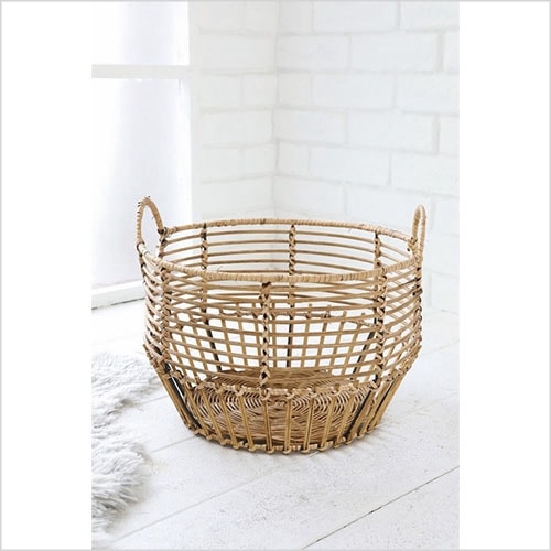 ラタンアイアンバスケット