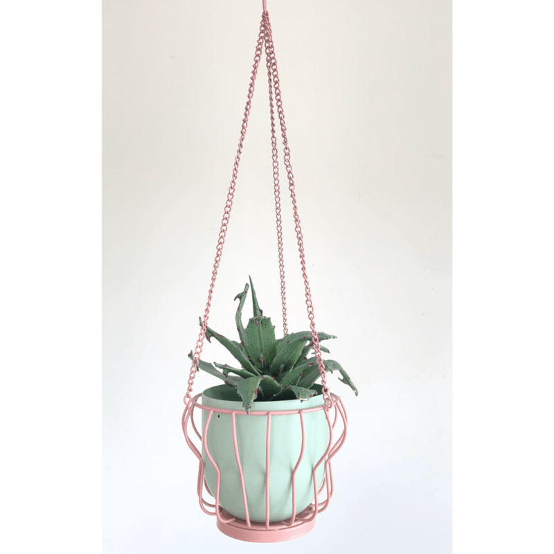 ワイヤーハングポット pink