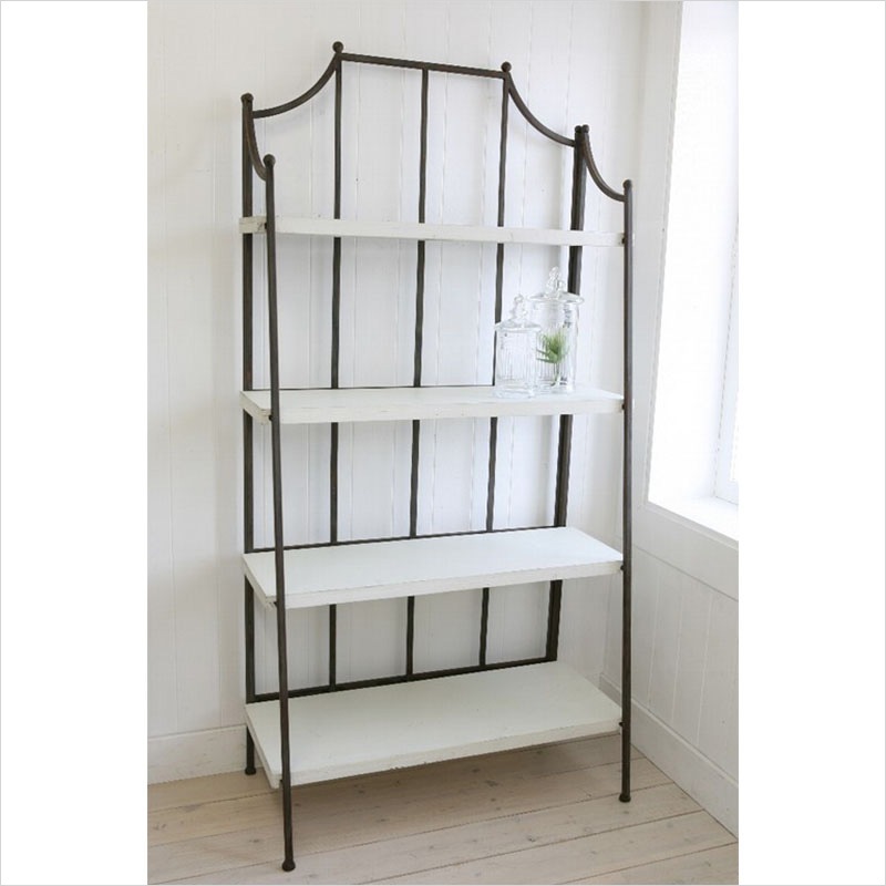 ミハス・フォーティアシェルフ/棚/白/アイアンと木製の4段シェルフ ミハス・フォーティアシェルフ | ガーデンファニチャー | COVENT