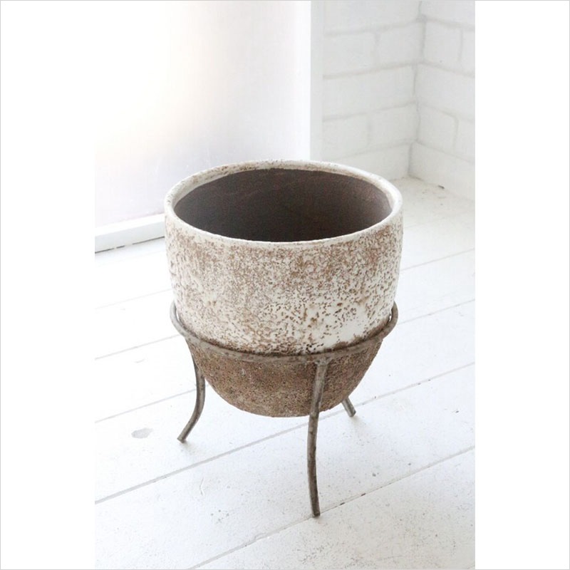 陶器製クリーム色ポット・スタンドセット1000ml 陶器製クリーム色ポット・スタンドセット1000ml 直火・電子レンジ・魚