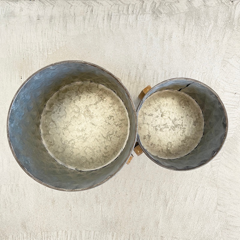 ウッドスタンド・ブリキポットカバー L (S) | 鉢・鉢カバー・ソーサー