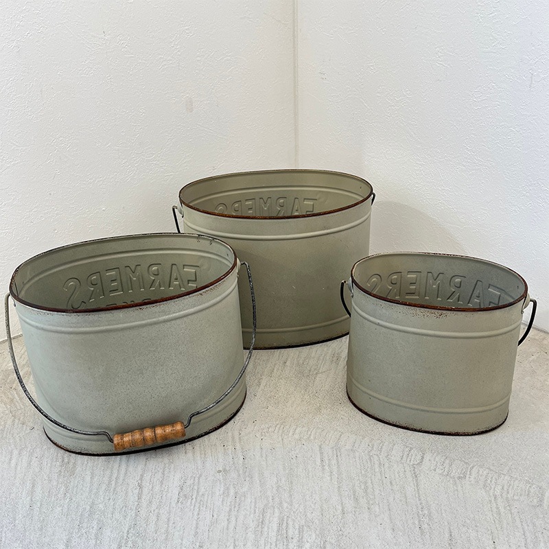 ハーバル・バケツ3点セット OE-30 NN COVENT GARDEN バケツ スチール プランター ガーデニング オブジェ 花器 ポット置物 グリーン おしゃれ インテリア 北欧 COVENT ハーバル・バケツ3点セット OE-30 : ライフ＆ビューティ