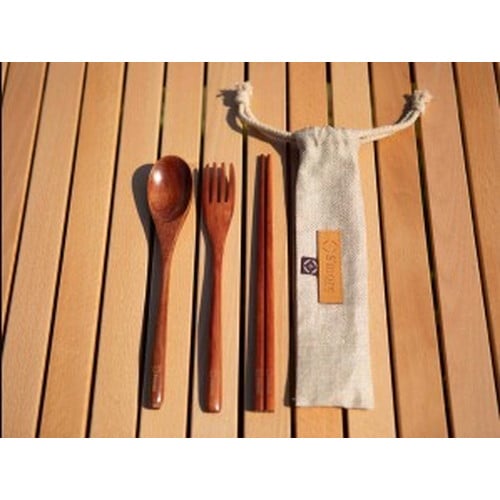 S'more) スモア Woodi Cutlery Set キャンプ カトラリー 3点セット