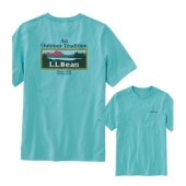 (L.L.Bean)���륨��ӡ��� Carefree Unshrinkable Graphic Tee Short Sleeve (Sea Aqua/Outdoor Tradition)