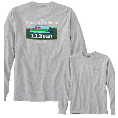 (L.L.Bean)���륨��ӡ��� Carefree Unshrinkable Tees Long-Sleeve Graphic (Gray Heather/OT Since 1912) | Men's Japan Fit