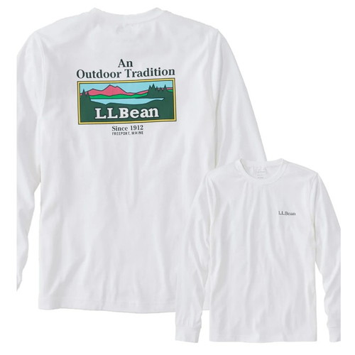 (L.L.Bean)륨ӡ Carefree Unshrinkable Tees Long-Sleeve Graphic (White/OT Since 1912)  | Men's Japan Fit