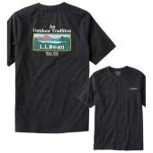 (L.L.Bean)���륨��ӡ��� Carefree Unshrinkable Graphic Tee Short Sleeve  (Black/Outdoor Tradition)