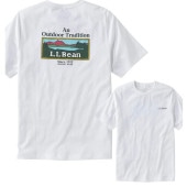 (L.L.Bean)���륨��ӡ���Carefree Unshrinkable Graphic Tee Short Sleeve  (White/Outdoor Tradition)