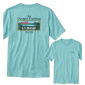 (L.L.Bean)���륨��ӡ���Carefree Unshrinkable Graphic Tee Short Sleeve  (Gulf Teal Heather/OT Since 1912)