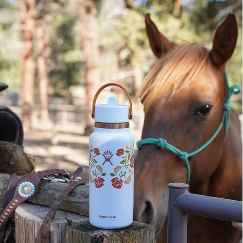 (Hydro Flask)�ϥ��ɥ��ե饹�� OUT WEST 32oz WIDE FLEX STRAW CAP (WesternLightBlue)