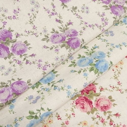 生地 綿麻キャンバスプリント ローズ柄 Yuwa 手芸ドリーム 手芸センタードリーム通販ネットショップ