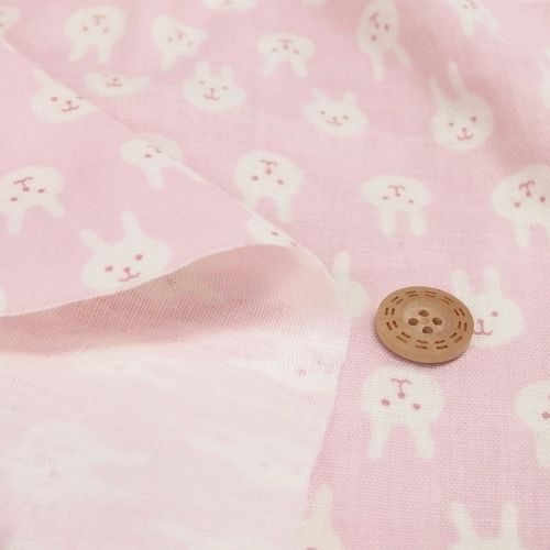 【30%OFF】生地 ダブルガーゼ　ウサギ柄　ピンク-手芸センタードリーム公式通販サイト