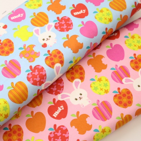 生地 うさぎのモフィ オックス カラフルアップル柄 手芸センタードリーム通販ネットショップ