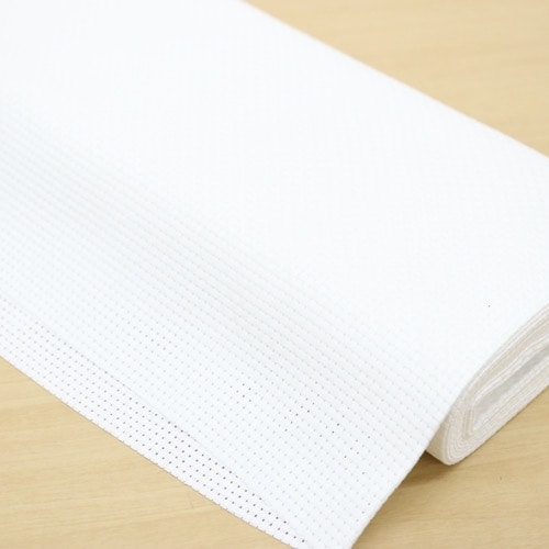 生地【3000】コスモ 刺しゅう布(ジャバクロス荒目) ホワイト