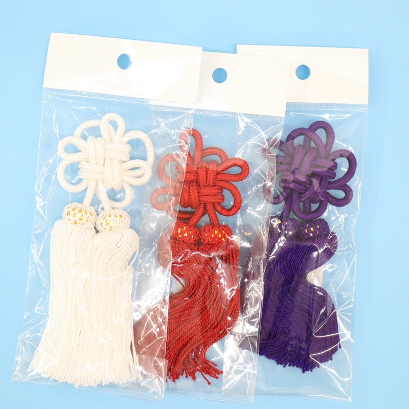 菊御殿房 タッセル 古代 紫 90mm 3寸 飾り 結び 職人 和 11本 飾り