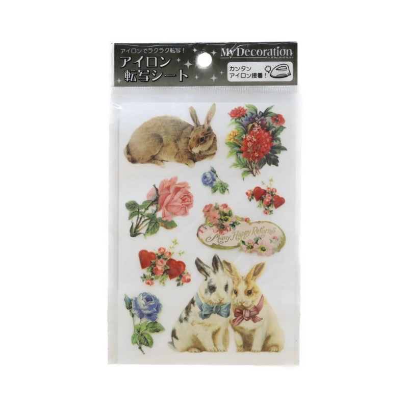 302 蝶々 ハート heart 転写シート アイロン