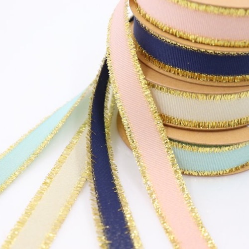 La Ribbons 8TB ゴールドフリンジリボン 17mm幅 （50cm単位） | 手芸