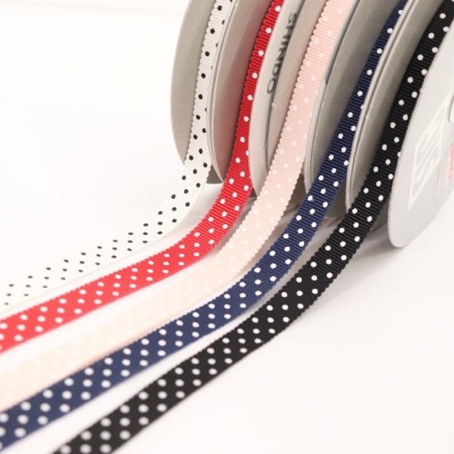 ドットプリント ペタシャムリボン 9mm幅（50cm単位） | 手芸センター  