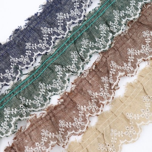 綿麻タックレース MATL1 40mm幅（50cm単位） | 手芸センタードリーム