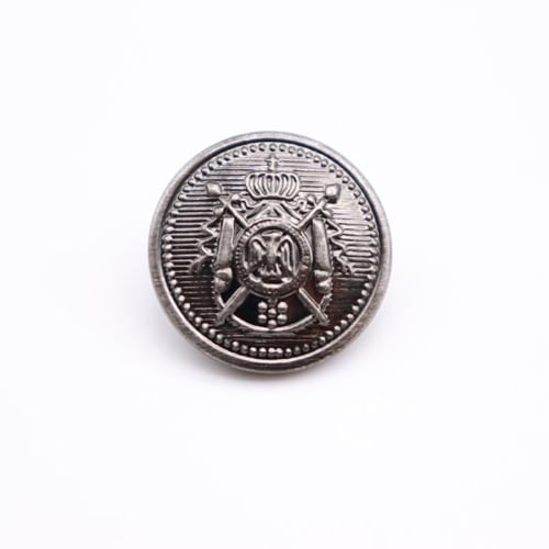 ボタン エンブレム アンティークシルバー 25mm 1個入 | 手芸センター 