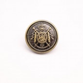 ボタン エンブレム ゴールド×ブラック 18mm 1個入 | 手芸センター