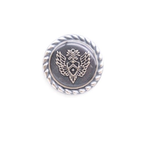 ボタン エンブレム アンティークシルバー 23mm 1個入 | 手芸センター
