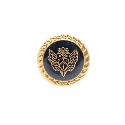 ボタン エンブレム ゴールド×ネイビー 23mm 1個入 | 手芸センター