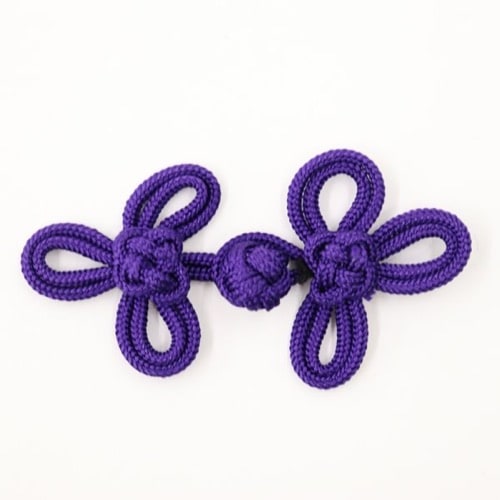 チャイナボタン ミツバ 紫 32×55mm 1組入 | 手芸センタードリーム公式