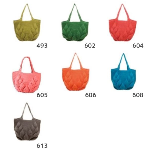 ボニーで編むリーフ柄の引き上げ編みバッグ キット(9玉セット) | 手芸