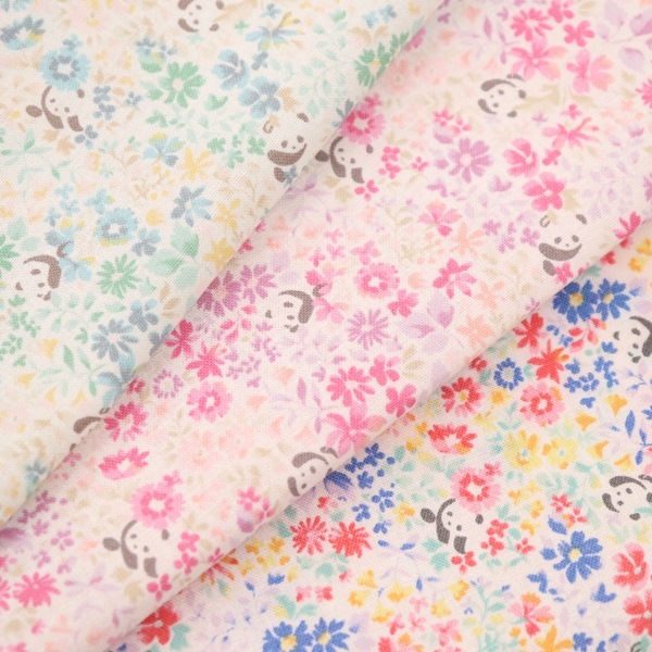 生地 シーチングプリント お花 パンダ柄 手芸センタードリーム通販ネットショップ 生地 シーチングプリント お花 パンダ柄 手芸センタードリーム通販ネットショップ