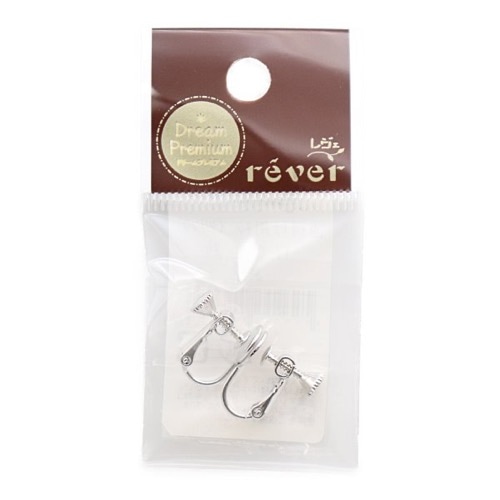 直付け用ネジイヤリング ロジウム色 17mm 2個入 D-66-R | 手芸センター