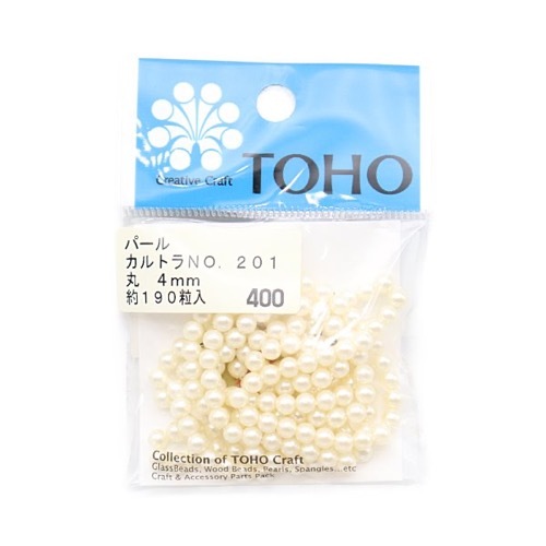 TOHO パール カルトラ No.201 丸 4mm 約190粒入 | 手芸センター
