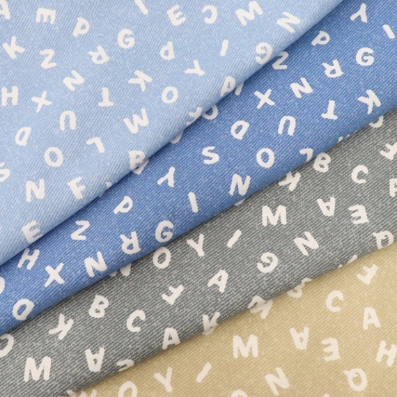 英字柄のニット生地 生地 スケアーキッズプリント英字柄 DC4650-4 | 手芸センタードリーム