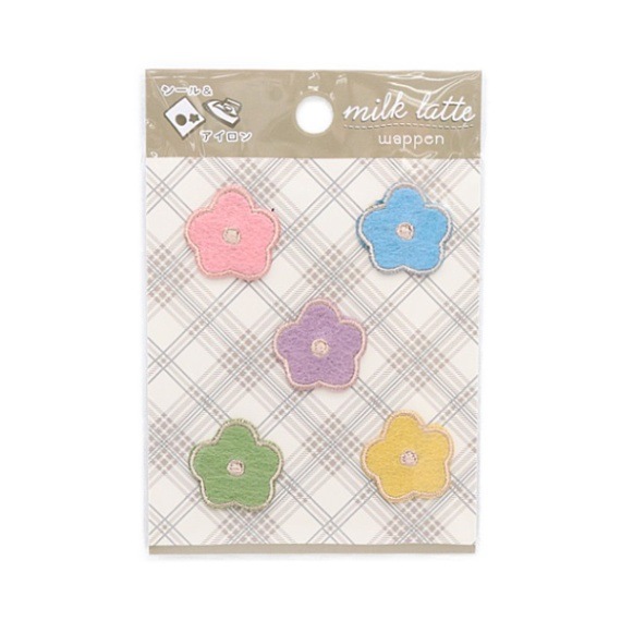 ミルクラテ milklatte ワッペン フラワー 5枚入 MLW-22 | 手芸センター