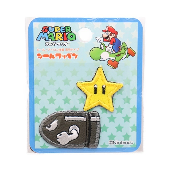 スーパーマリオ シールワッペン スーパースター/キラー MRS011 | 手芸