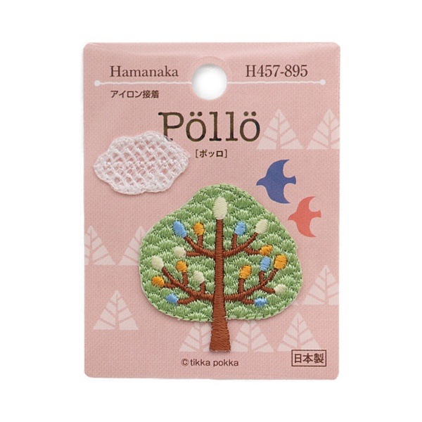 新しいスタイル ワッペン ポッロ 手芸センタードリーム | H457-895 2枚入 木と雲 チャーム
