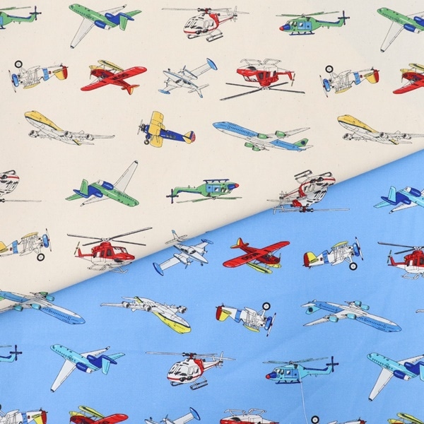 生地 オックスプリント 2024 入園入学 空飛ぶ乗り物柄 DR2309-10