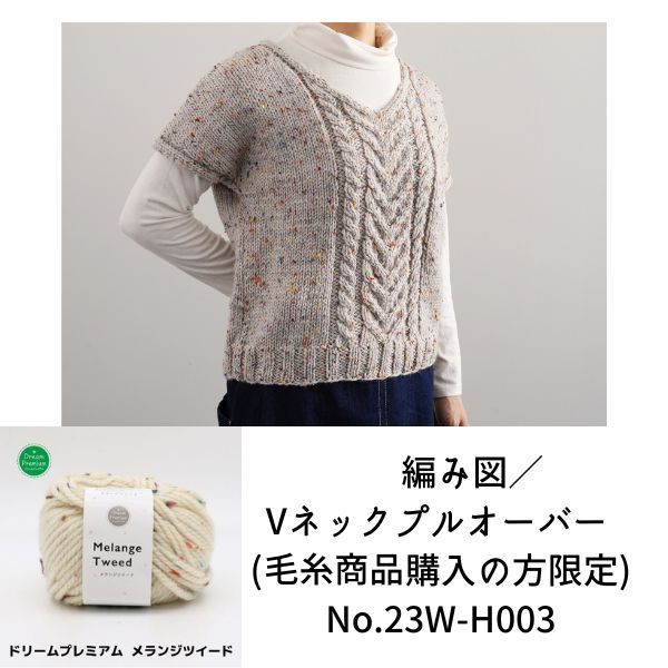有料編み図／Vネックプルオーバー (毛糸商品購入の方限定) No.23W-H003