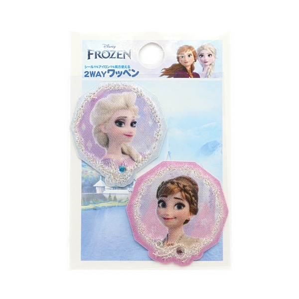 ディズニー 2WAYワッペン ワッペン(小) アナと雪の女王 パープル