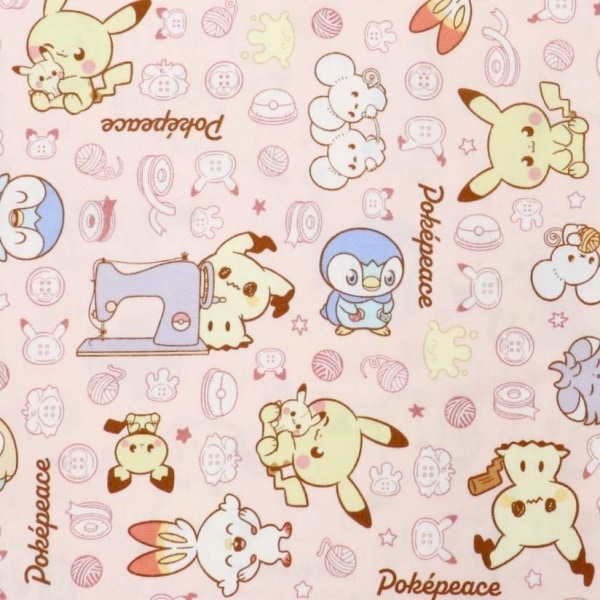 生地 ポケモン オックス ポケピース 手芸柄 ピンク G-6131D-1A | 手芸