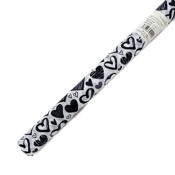 生地 ポリエステルオックスPT ハート柄 モノトーン 【63×100cm