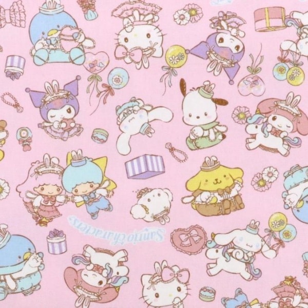 生地 サンリオキャラクターズ うさ耳柄 オックス ピンク G-8978D