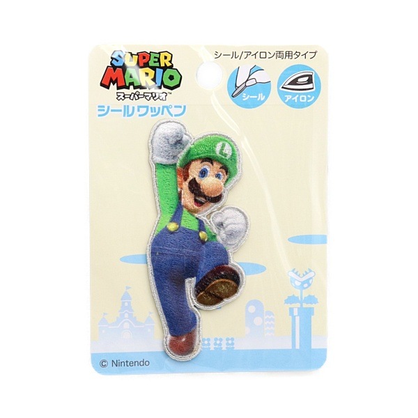 マリオ スーパーマリオ シールワッペン ルイージシールW MRW021 | 手芸