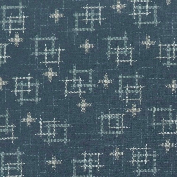 生地 シーチング絣風和柄 井桁柄 88229 1-4 | 手芸センター