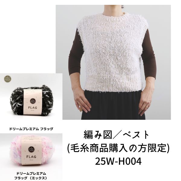 有料編み図／ベスト (毛糸商品購入の方限定) 25W-H004（割引クーポン