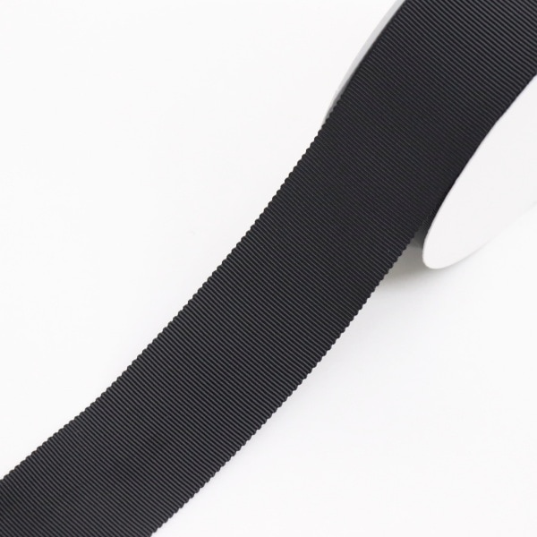 グログランリボン【38mm】（50cm単位） ブラック E3703-5 | 手芸
