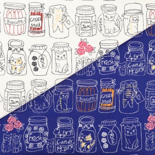 生地 オックスプリント 猫と瓶柄 3700-30 | 手芸センタードリーム公式