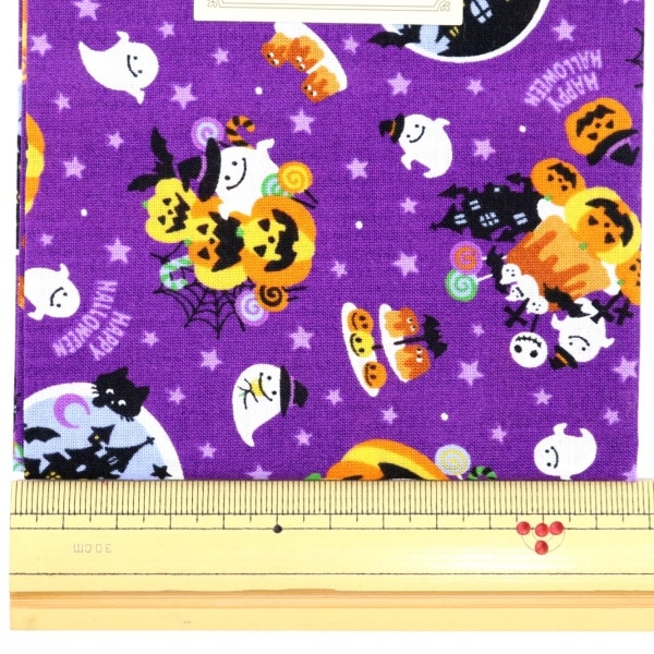 生地 ハロウィンパッチカット おばけ柄 【30×50cmカットクロス】 HH26