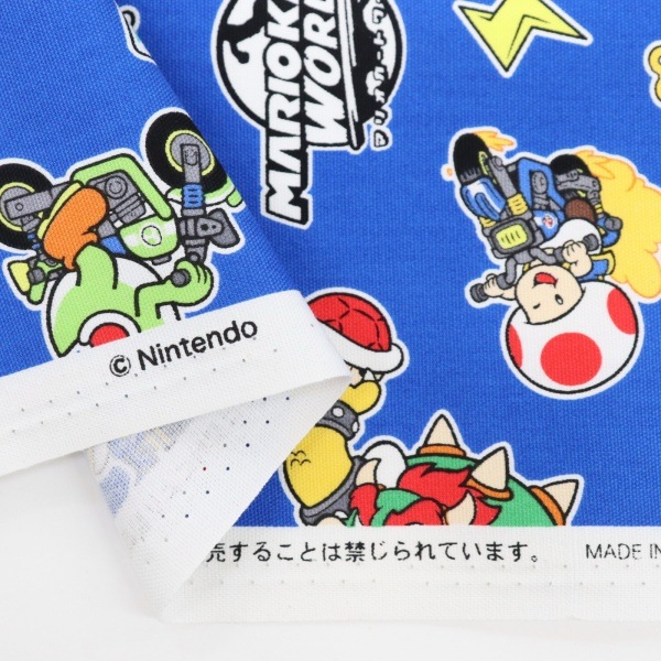 生地 マリオカートワールド オックス 総柄 ブルー G-3047D-1C | 手芸