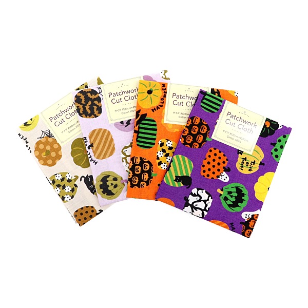 生地 ハロウィンパッチカット かぼちゃ柄 【30×50cmカットクロス